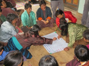 A groups of women planning for CSV in their community